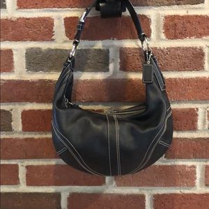 Coach Small Black Leather Hobo Bag